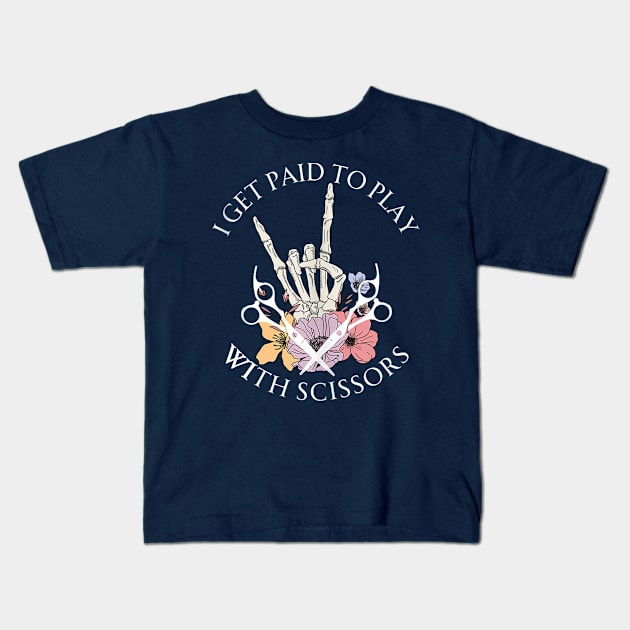 I Get Paid To Play With Scissors Kids T-Shirt by limdaebum